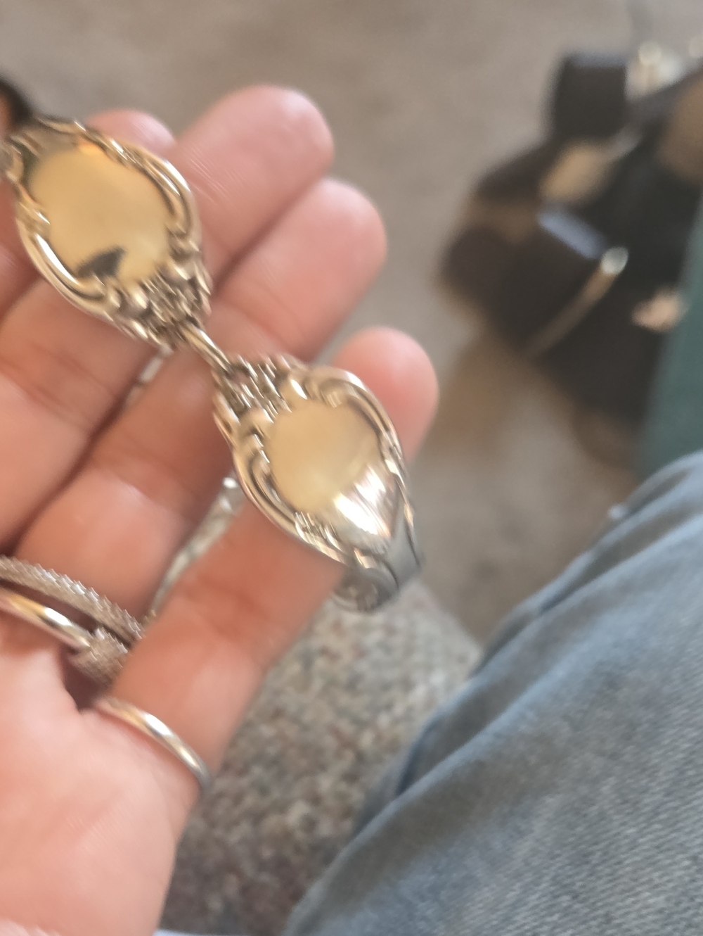 Vintage Floral Stainless Steel Spoon Handle Bracelet